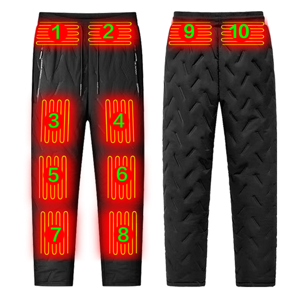 Winter Clothing Hiking - 男女兼用電熱ズボン 10箇所発熱 電熱パンツ 3段階温度調整 防水 冬用電熱ウェア