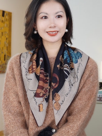 Winter Clothing Hong Kong - レディース ネックウォーマー 65cm 高級感のある冬用バンダナ スクエアショール 手巻きタイプ