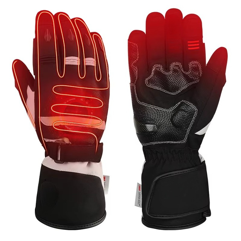 Heated Gloves Electric - 電熱機能付きの冬用バイクグローブ。タッチスクリーン対応、充電式。男性用。