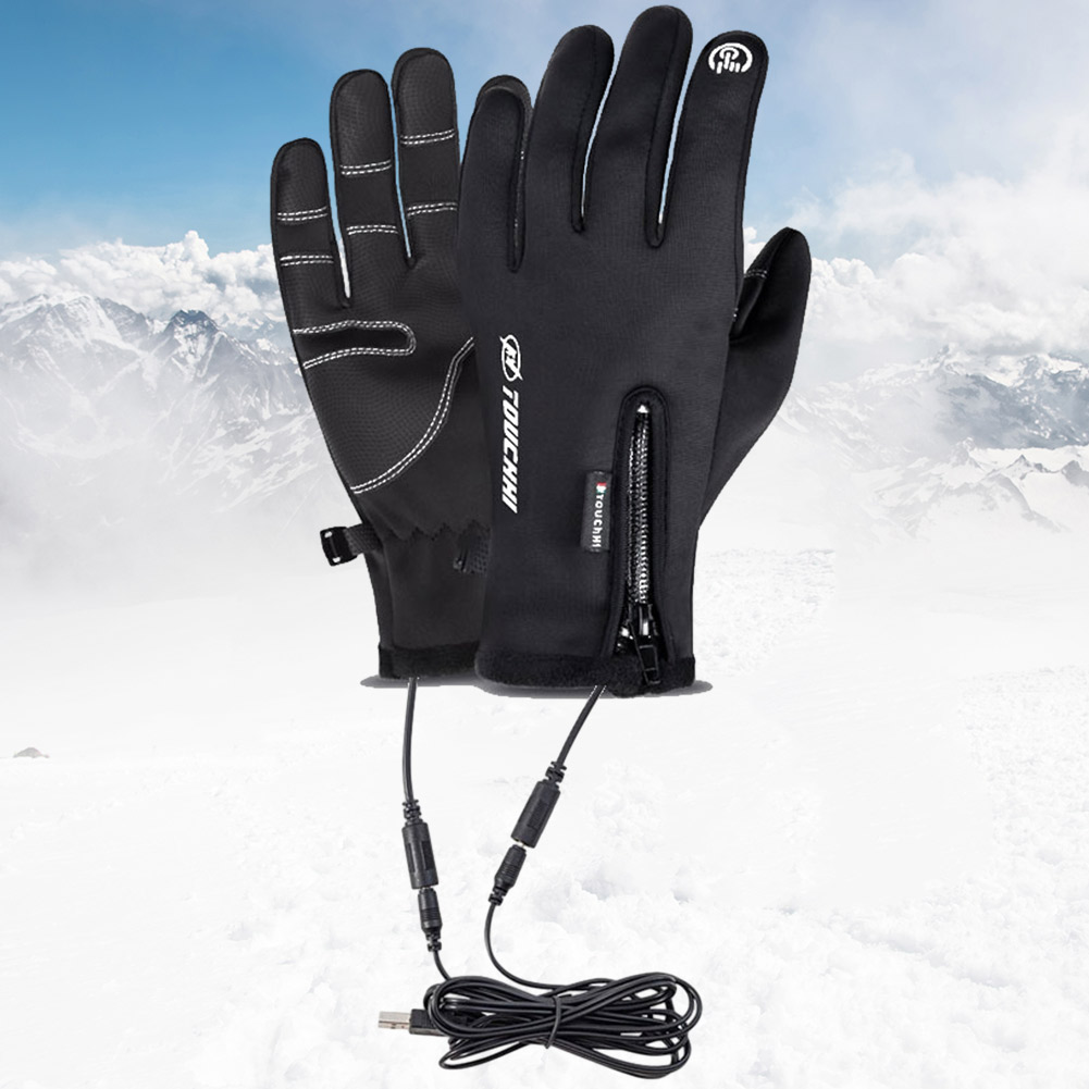 Heated Gloves Electric - USBタッチスクリーン付き電気温水手袋,加熱ハンドウォーマー,男性と女性のためのサーマル加熱手袋,暖かい冬