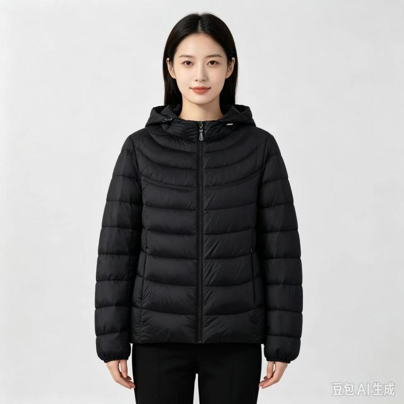 Winter Clothing Pk - ファッション性の高いレディース・パファージャケット。超軽量ダウンコットンジャケット。新作の秋冬用、長袖、暖かく、フード付きのコート。女性用パーカ。