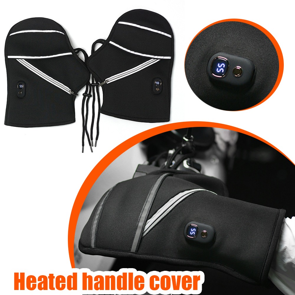 Heated Gloves Electric - オートバイのハンドルバーカバー冬用加熱電子手袋暖かい防水電気自動車スクーター乗車保護用