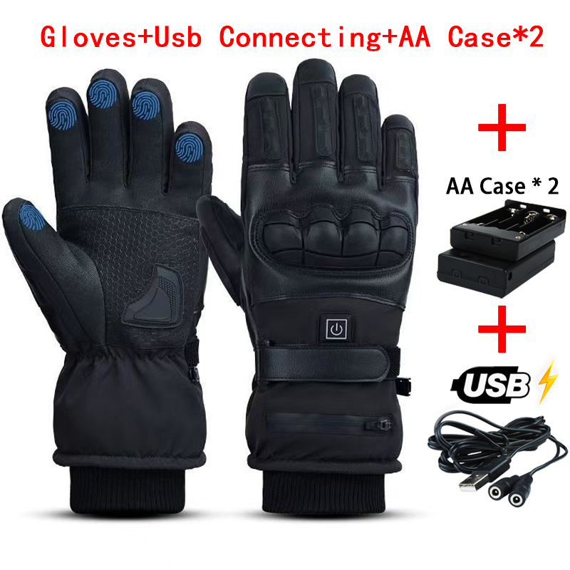 Heated Gloves Electric - 加熱手袋ハンドウォーマー電気サーマルグローブ防水スノーボードサイクリングオートバイ自転車スキー屋外冬手袋
