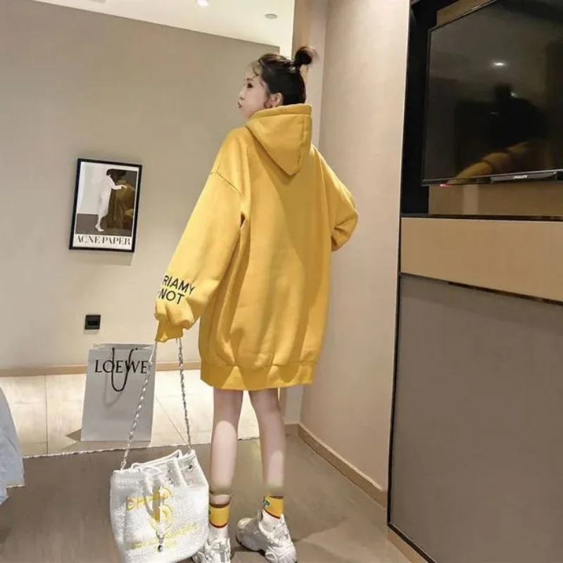 ストリートウェアフリースフード付きドレス Y2K 韓国風無地 - Winter Clothing Drawing のレビューと価格