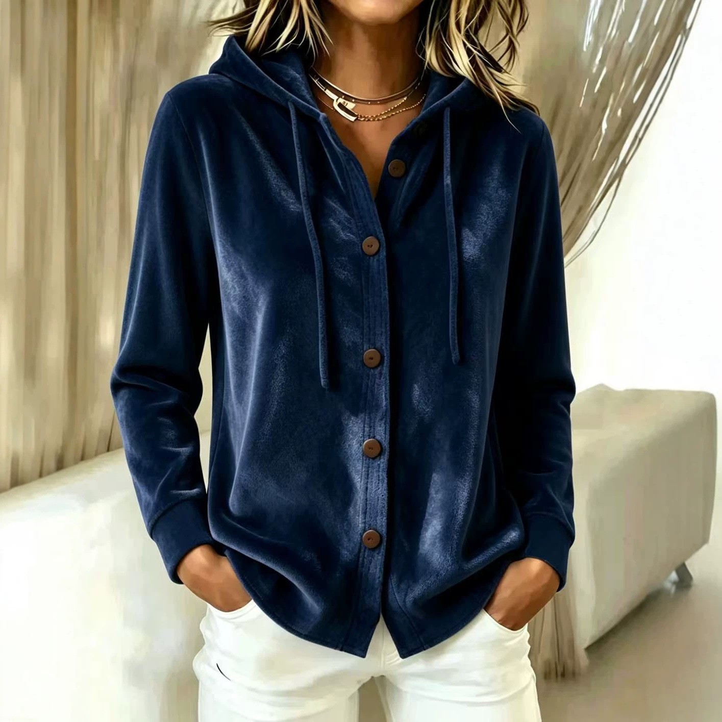 女性用および女性用冬服 女性用ジップアップパーカー 長袖 ル - Winter Clothing Drawing のレビューと価格