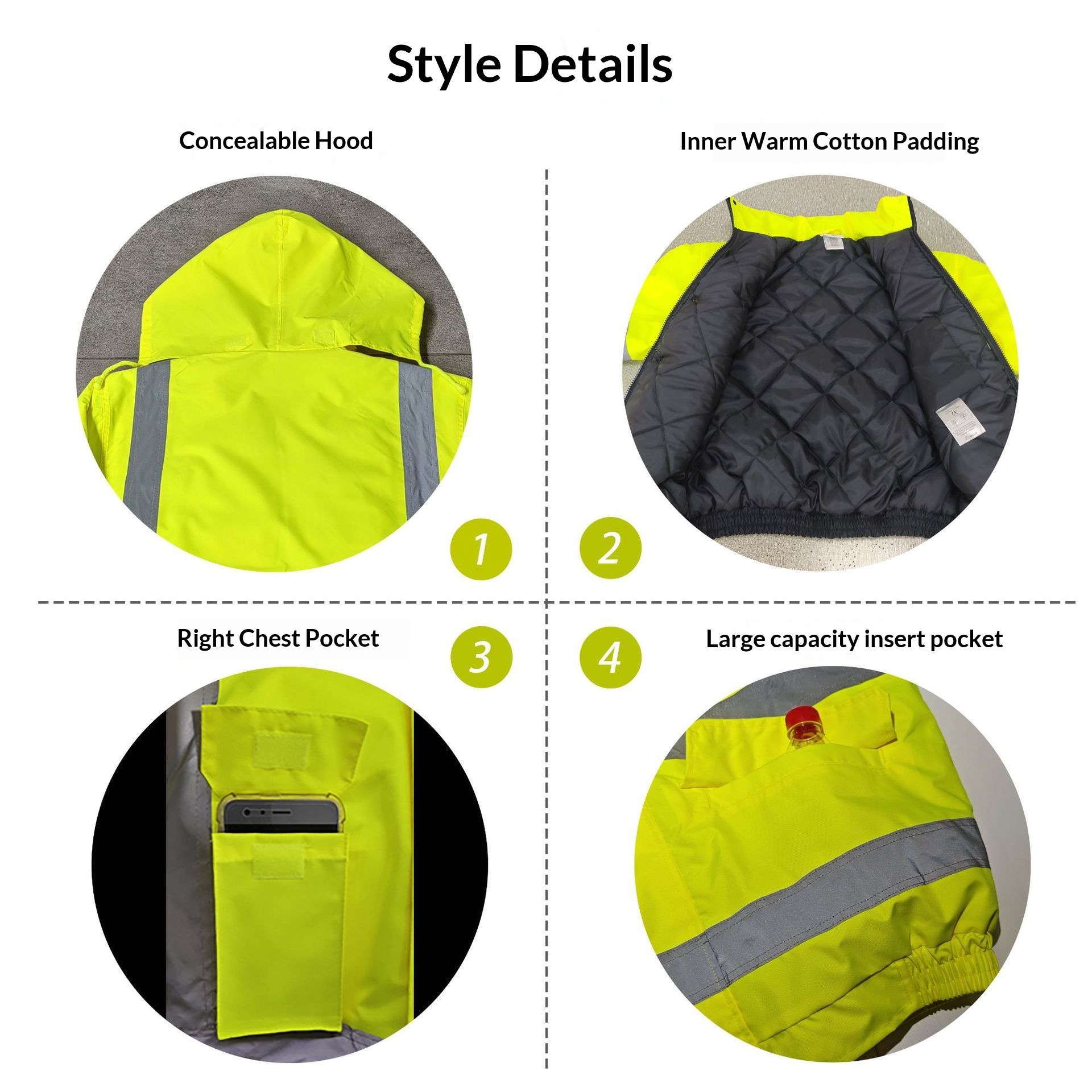冬用高視認性保温ジャケット メンズ 蛍光オレンジ 防水ジャケ - Winter Clothing Pk のレビューと価格