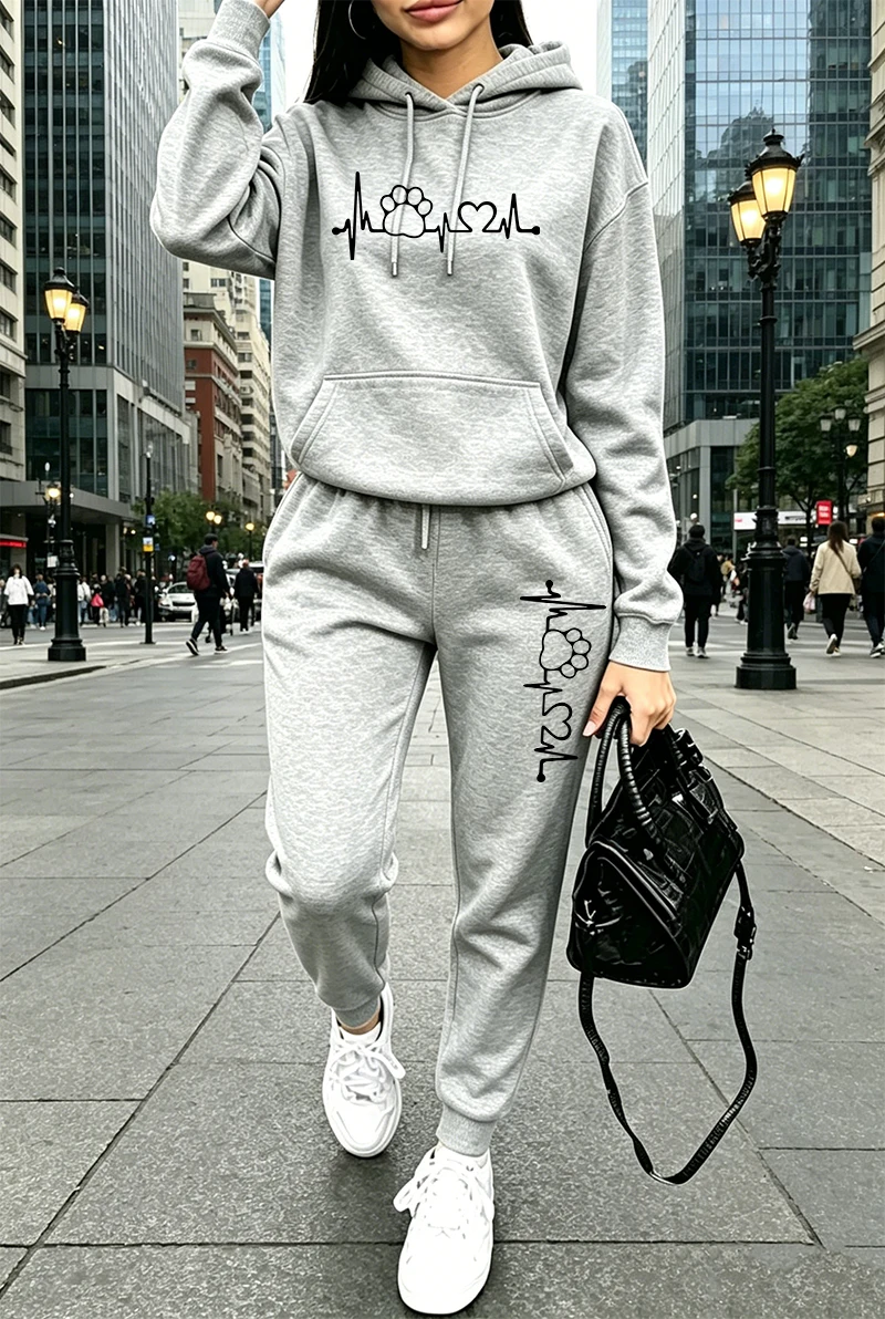 2026年 レディーストラックスーツ プリント入りカジュアル - Winter Clothing For Women のレビューと価格