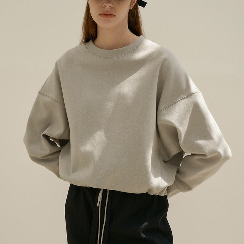 女性ルーズクロップドジャケットカジュアル固体スウェットシャツ - Winter Clothing Drawing のレビューと価格
